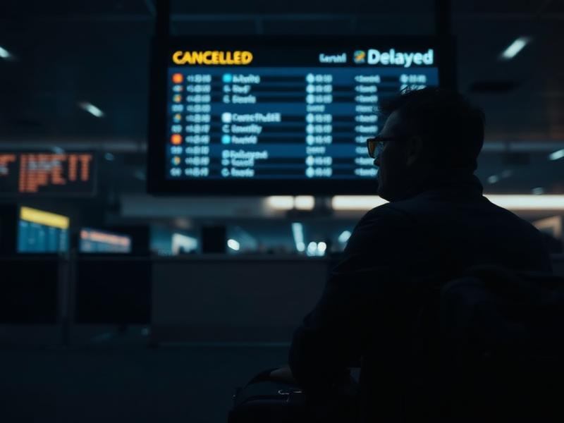 Passageiro esperando informações de voo